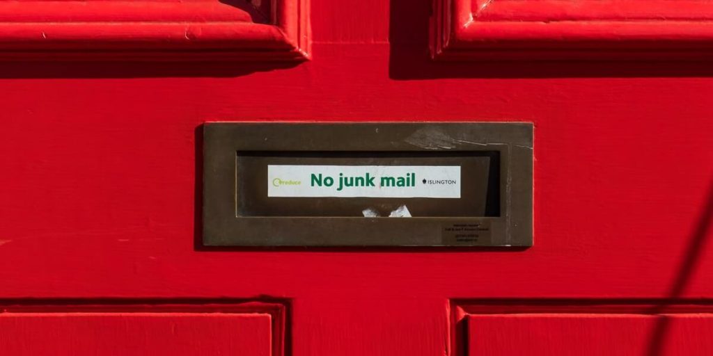 red door with no junk mail sign - cyber security resources for women