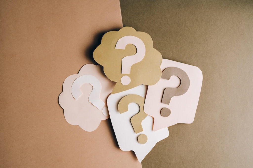 question mark cutouts in neutral colors_cybersecurity awareness month_cyber security resources for women